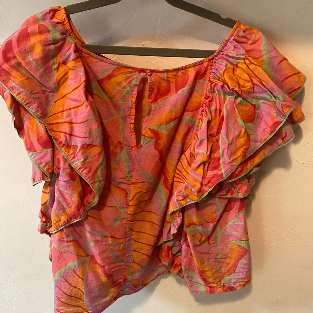 FARM Rio Vibrant Ruffle Crop Top - Picture 3 of 6